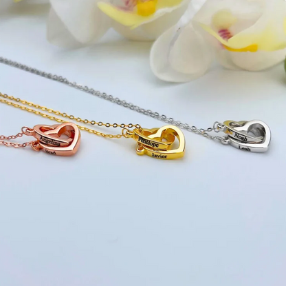 Collier Cœur Gravé & Coffret Ourson